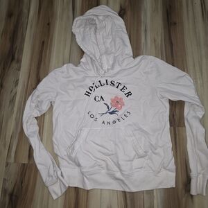 Hollister Women's Pink Hoodie with Floral Design